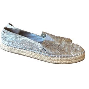 GIANNI BINI LOAFERS, bedazzled silver size 11